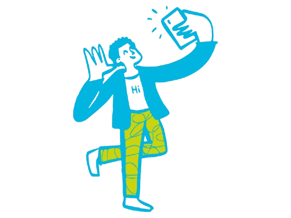 Person ordering on phone